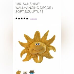 "MR. SUNSHINE" WALLHANGING DECOR / SOFT SCULPTURE EUC, funny friends